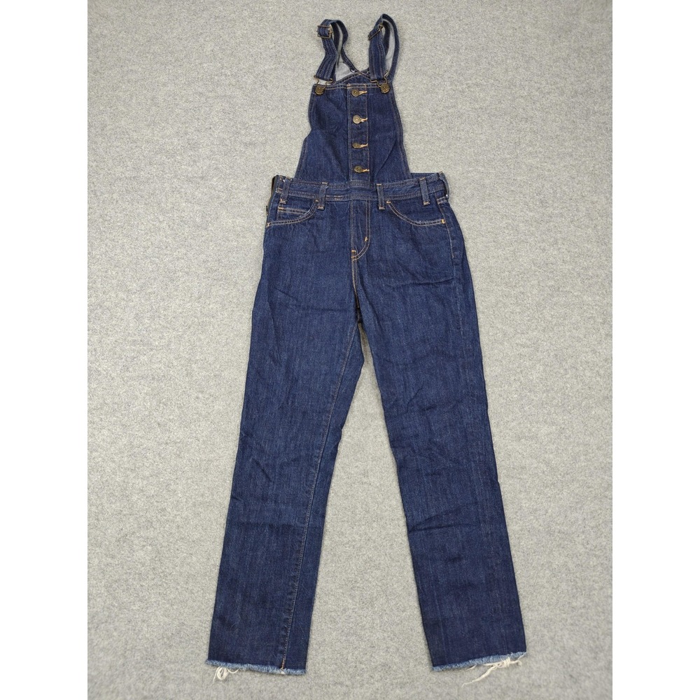 Levi's Overalls Womens 25 Blue Denim Slim Leg Adjustable Straps Dark 36132-0000